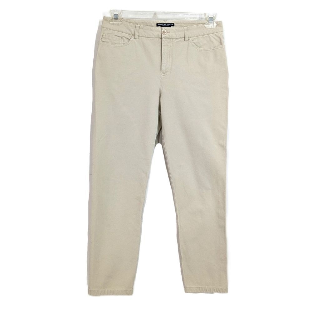 Peace of Cloth Cropped Beige Khaki Chino Pants - Size 8 Womens